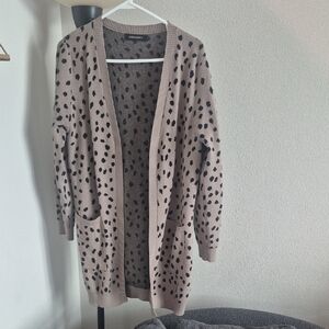 Gray and Black Patterned Cardigan